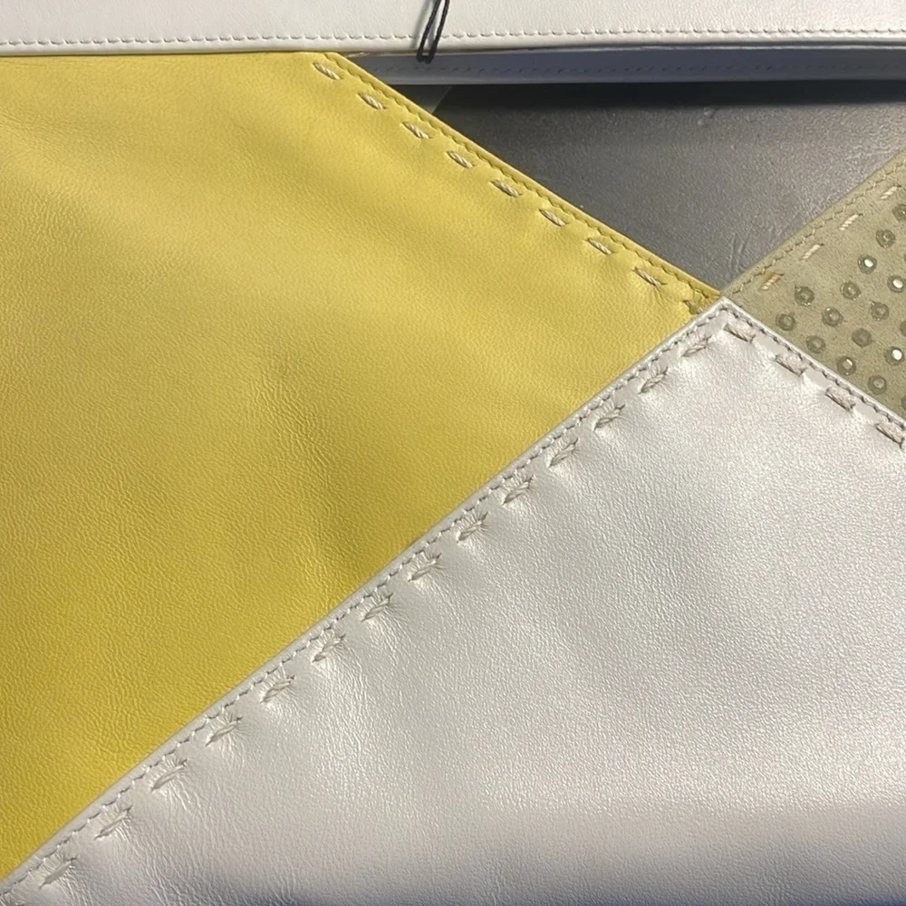 NEW Swarovski crystal embellished calfskin leather clutch